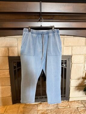 Light Blue Cropped Fleece Joggers